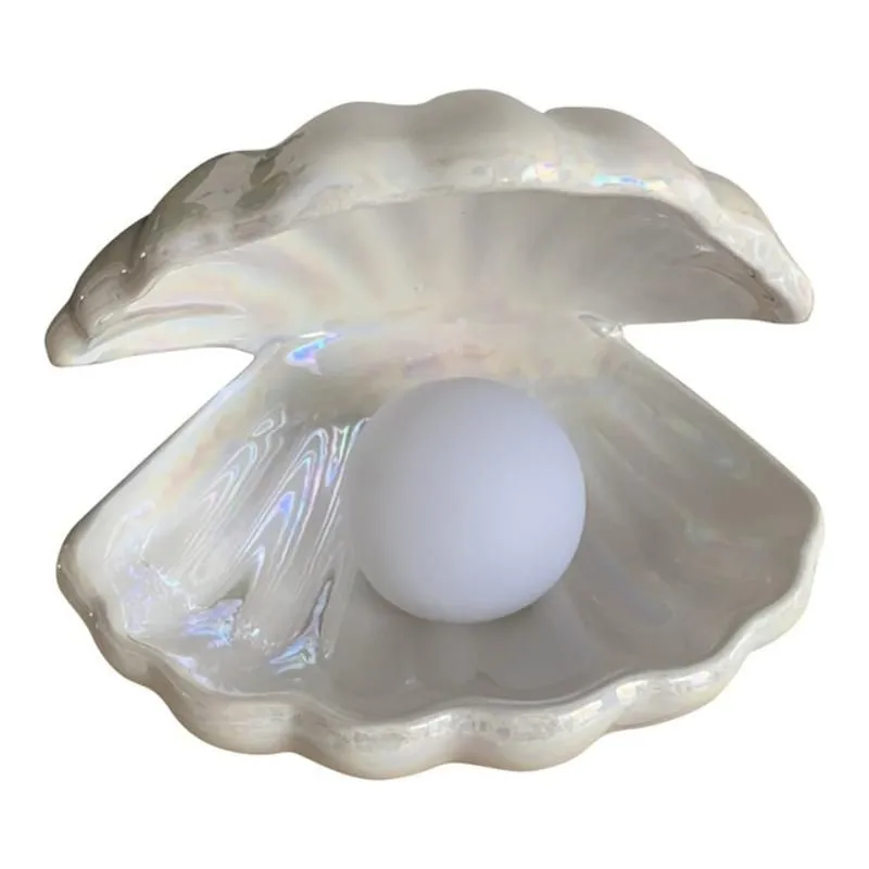 Ceramic Shell Night Lamp Night Lamp Desk Decoration Mermaid