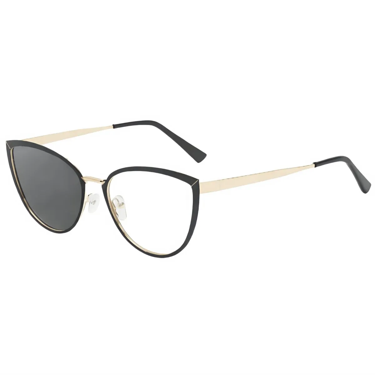New Fashion Cat Eye Color-Changing Anti-Blue Light Glasses - Black