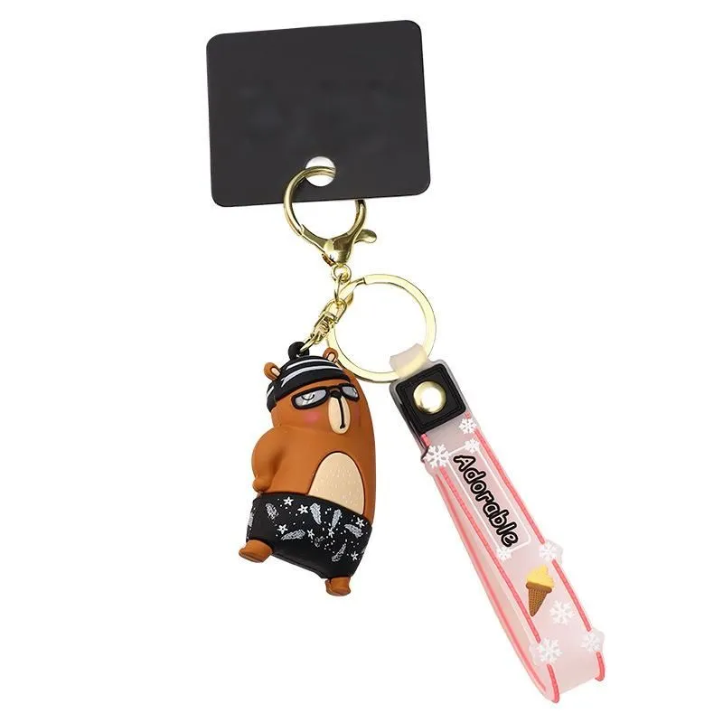 Swimming Animal Series - Brown Bear Keychain Daily Use