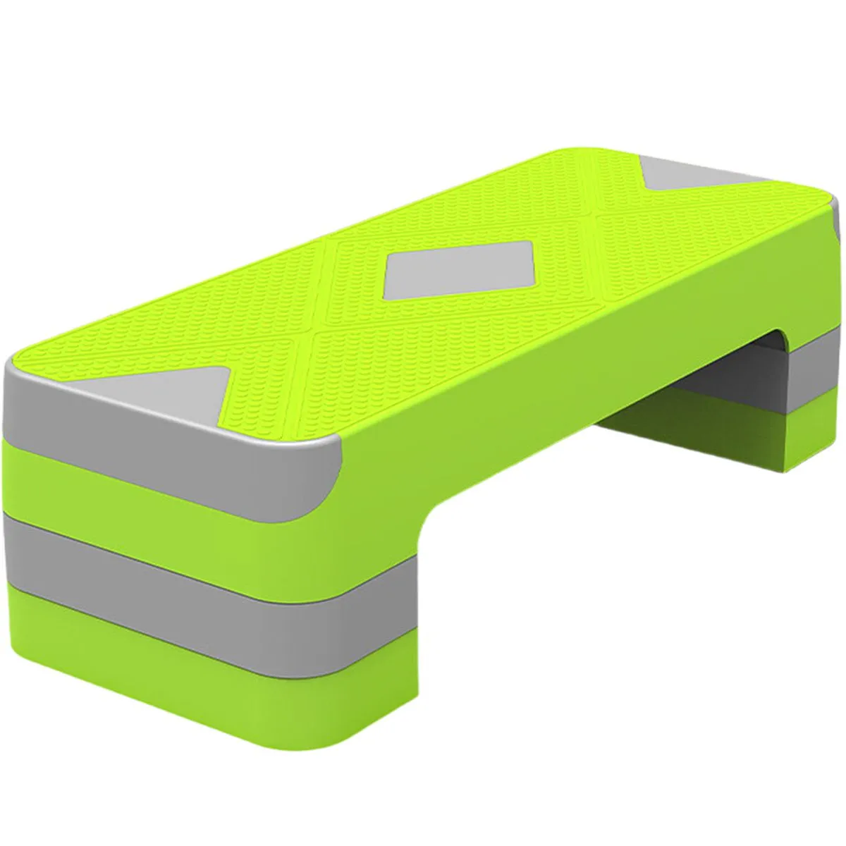 Aerobic Exercise Step Platform Workout Stepper with 3 levels Adjustable - Green, Grey