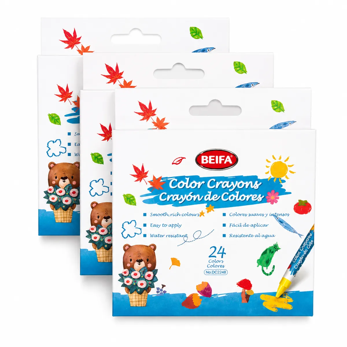 BEIFA 24-Color Bathtub Crayons Set for Kids - Fun Bath Drawing