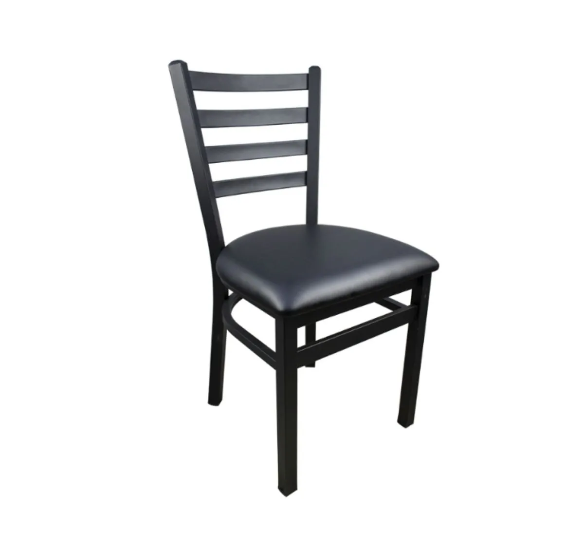 Metal Ladder-Back Chair - Black