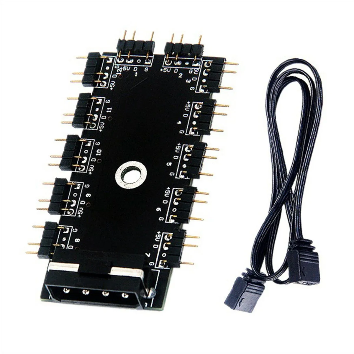 Motherboard 1 to 11 5V 3 Pin PWM Cooler Fan HUB 4PIN IDE Power Supply