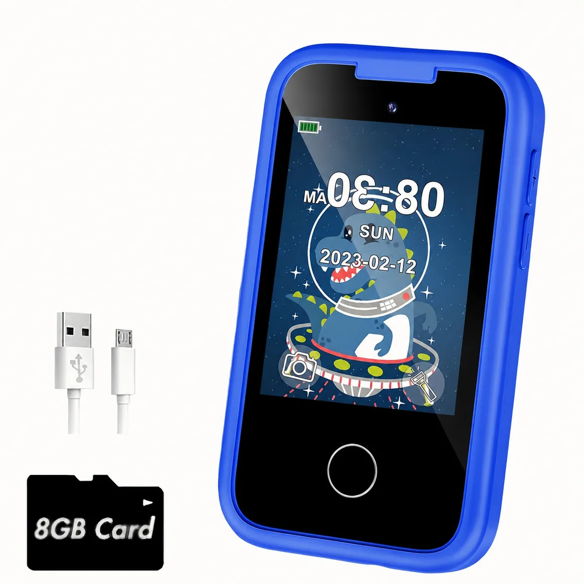 Kids Toy Phone with Touchscreen, Dual Camera, Games & 8GB SD Card