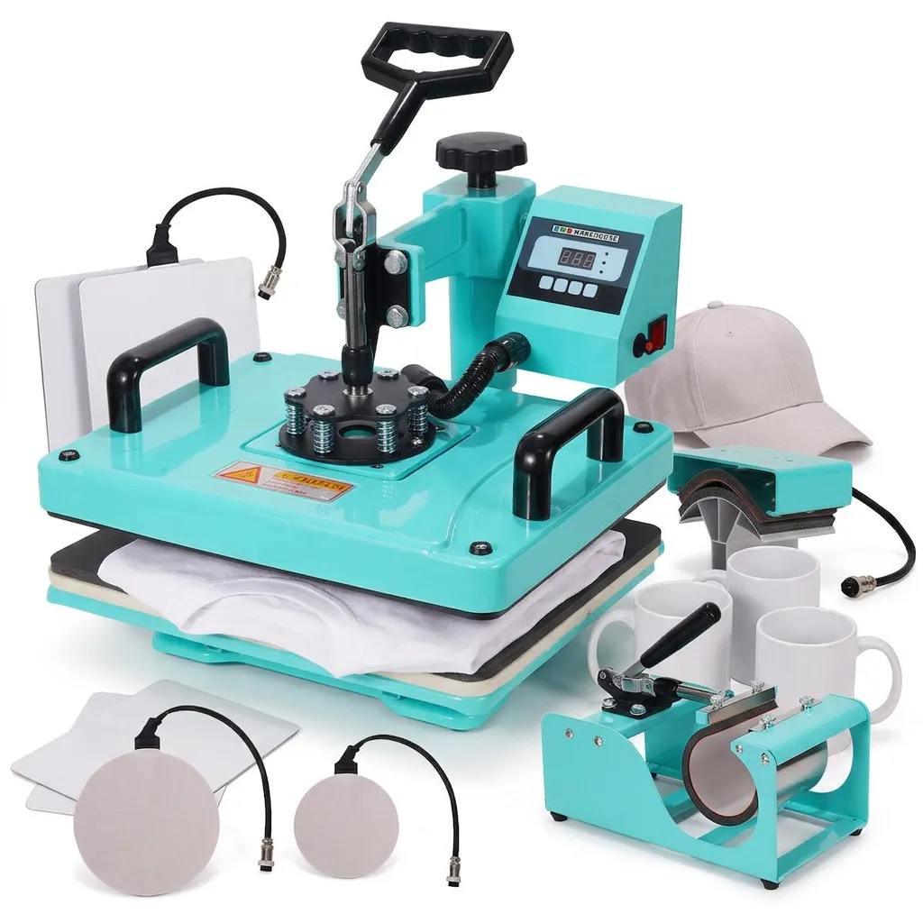 Multifunction Digital Heat Press for T-Shirts Mugs Hats, DIY Small Business