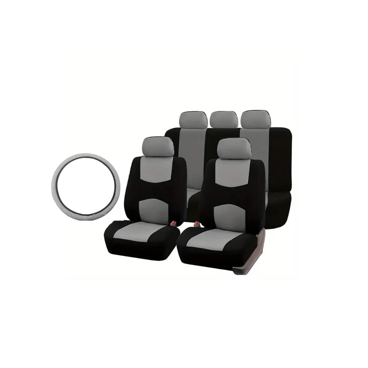 Universal Car Seat Covers 10 Piece Set With Steering Wheel Cover Quality