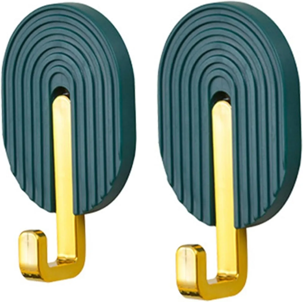 Pack Of 2 Dark Green ABS Self Adhesive High Load-Bearing Wall Hooks