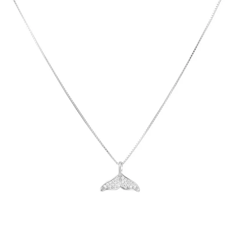 S925 Silver Fishtail Necklace Fashion Jewelry Gift for Women Stylish