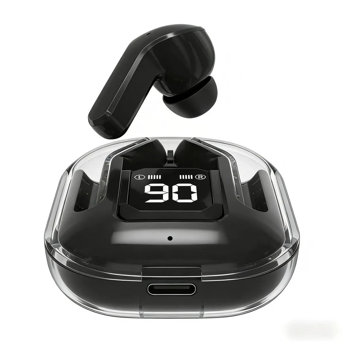 Air31 Bluetooth Headphones with Digital Display and Noise Cancellation - Black