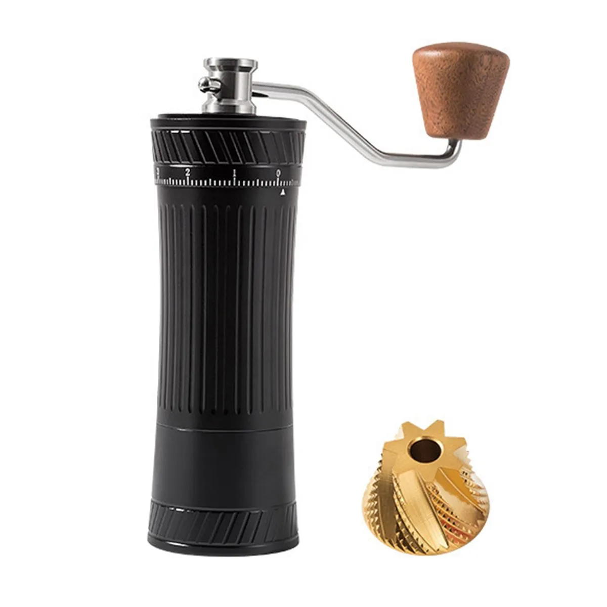 Professional Manual Coffee Grinder with Capacity 25g,Space Aluminum - Black