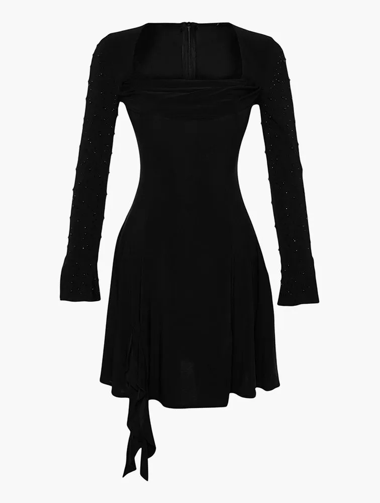 TRENDYOL Pearl Beaded Asymmetric Mini Dress
