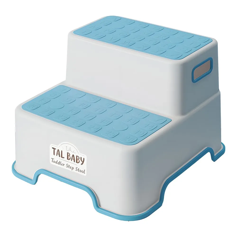 Double Step Stool for Kids Non-Slip 2 Step Stool for Toddlers - Blue