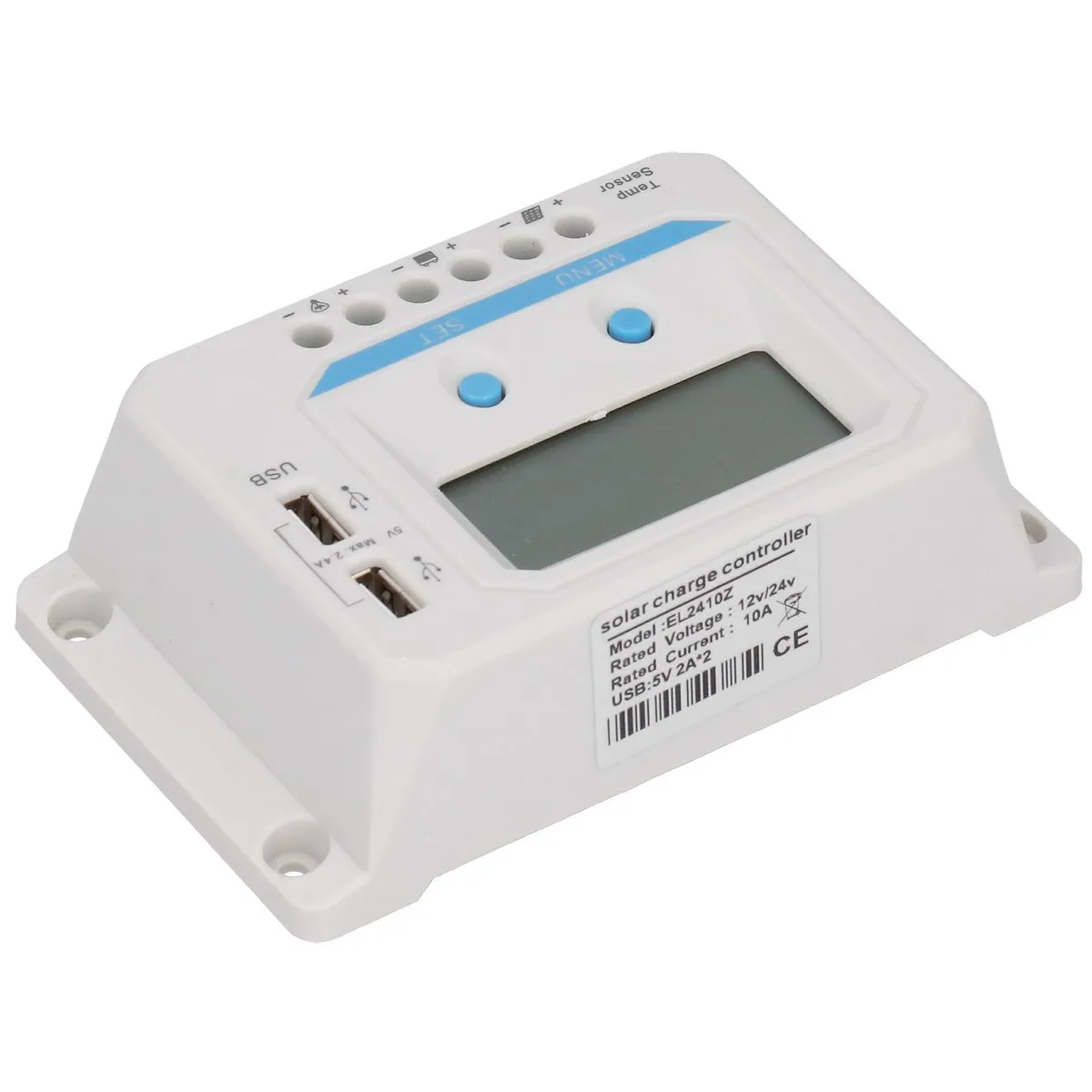 PWM Solar Controller 10A 12V/24V LCD USB