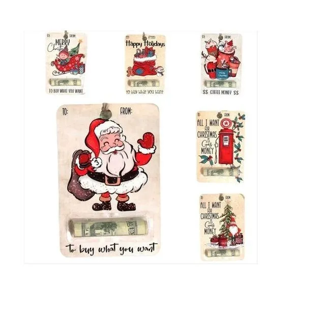 Christmas Handcrafted Wooden Money Holders Gift