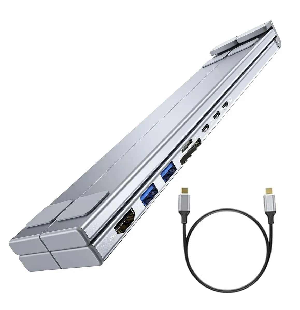 Laptop Docking Station Stand, 8 in 1 USB C Hub Tablet Dock Station for PC
