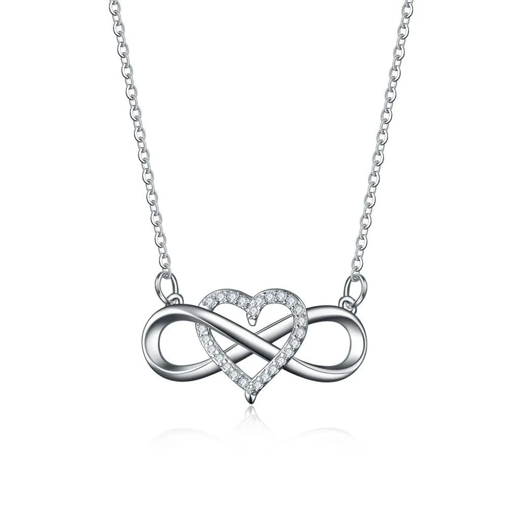 Women Silver 925 Sterling Silver Chains - Tie Heart shaped
