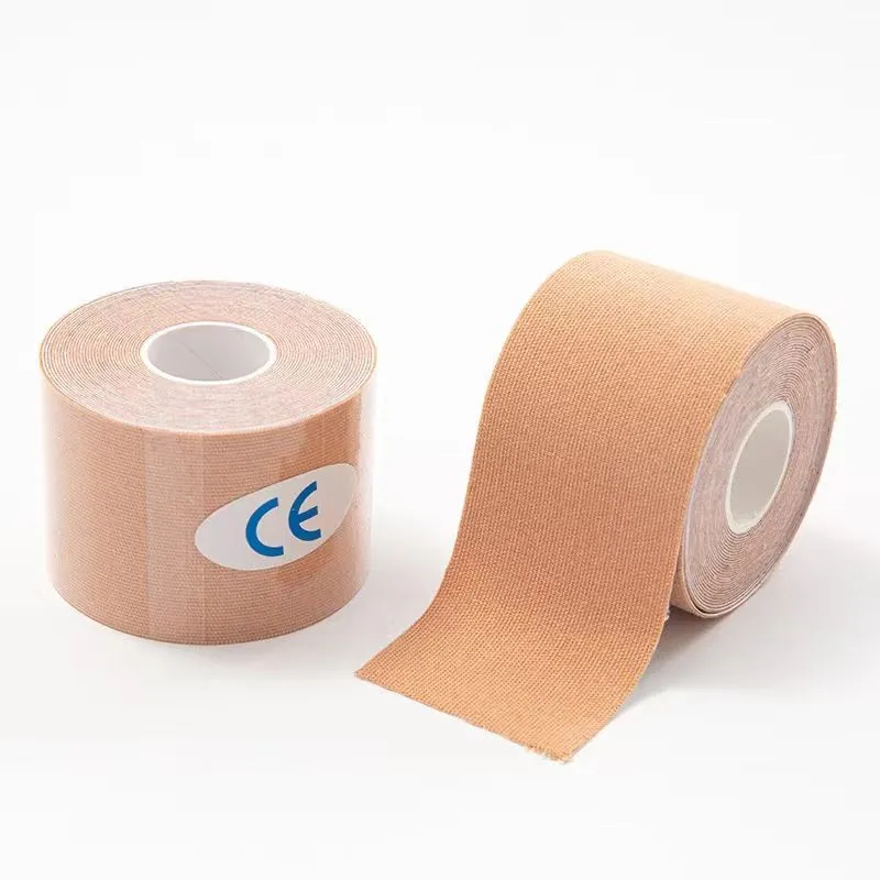 Sport Kinesiology Tape Individual Package For Foot Knee Elbow - 2 Rolls - 5cmx5m - BEIGE