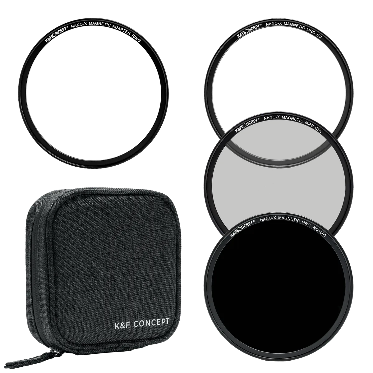 K&F 86mm Magnetic Filter Kit with UV a CPL and ND1000 in a Pouch | SKU.1686