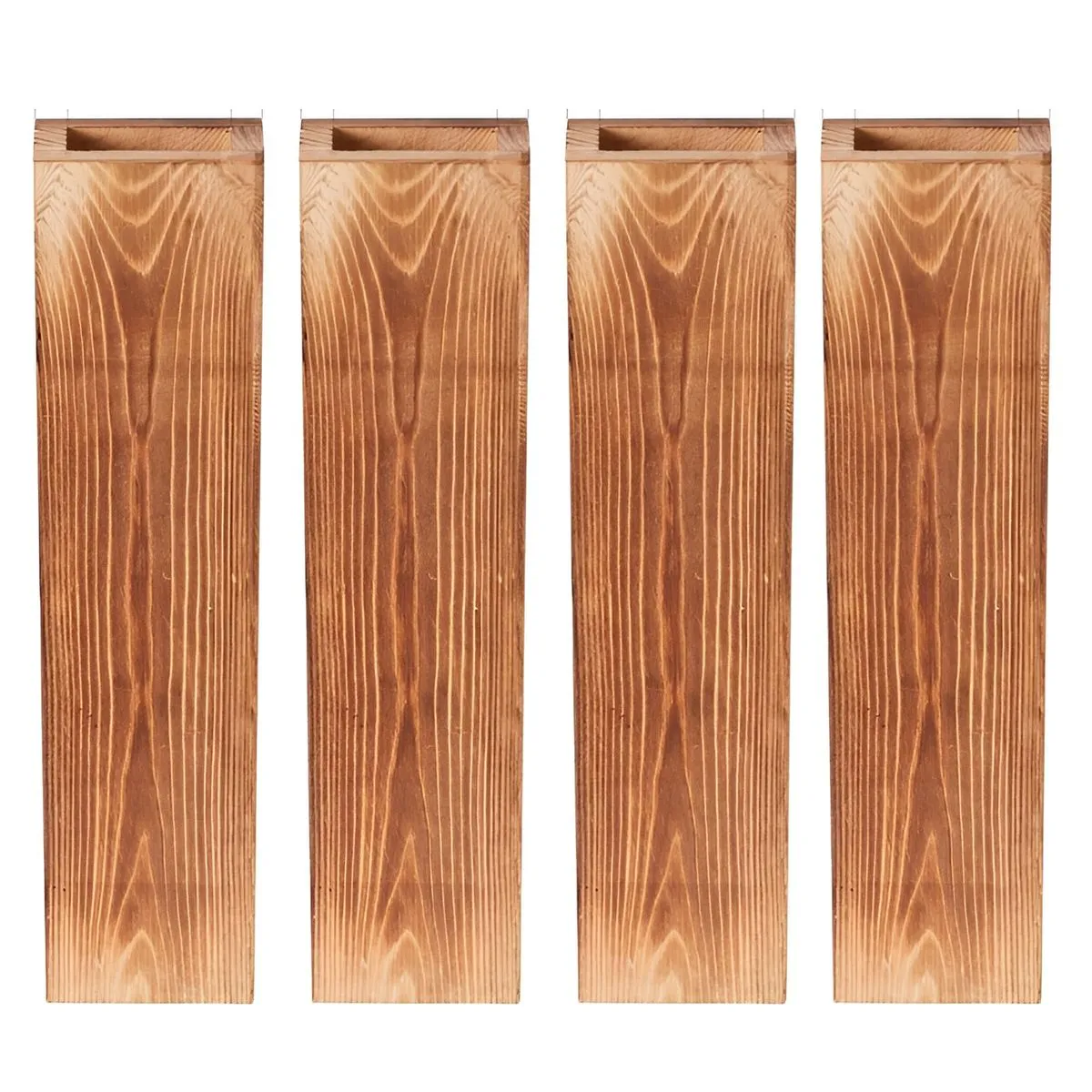 4 Piece Wall Wooden Hanging Planter Holder - Natural