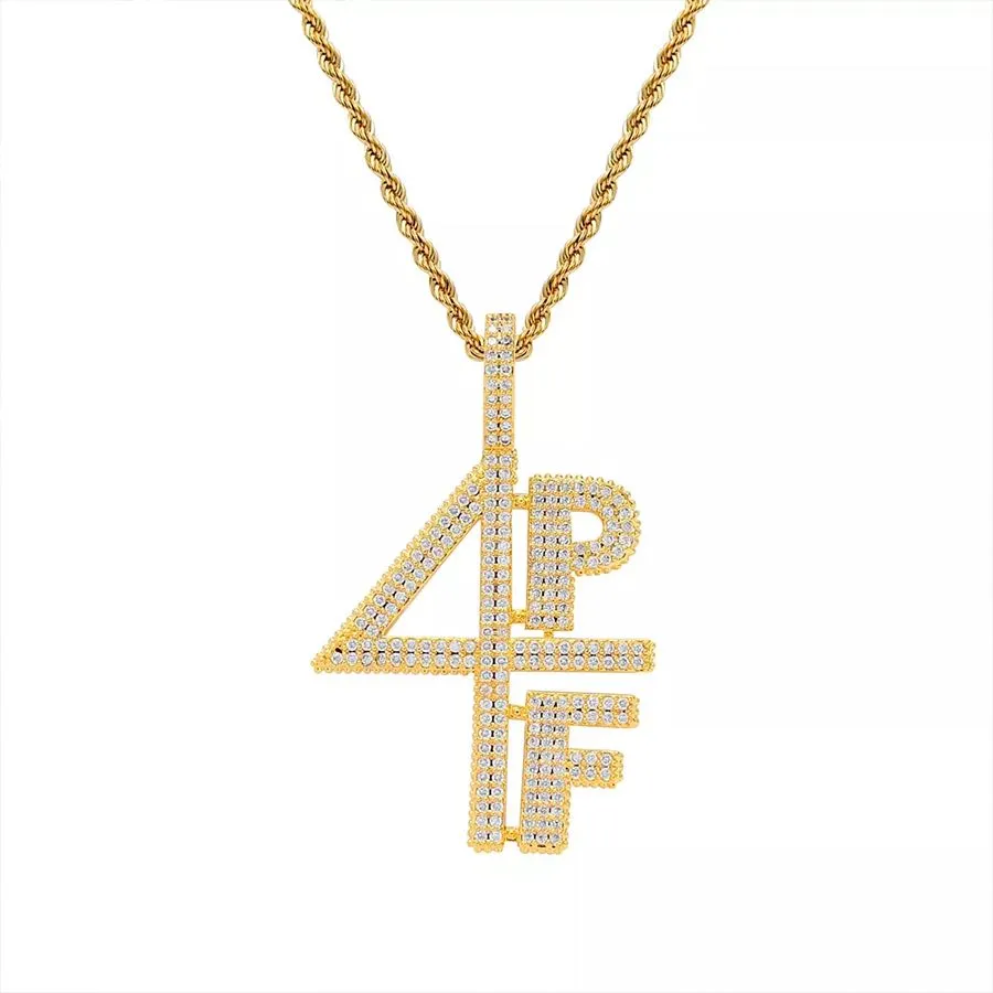 4PF “Four Pockets Full” Lil Baby Inspired Iced CZ Diamond Pendant - Gold