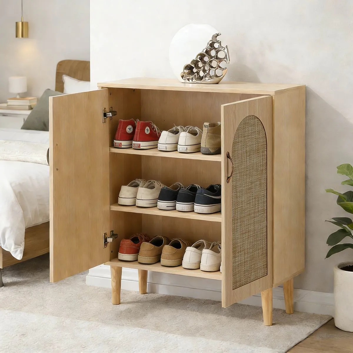 Storage Cabinet Kitchen Sideboard Buffet Floor Shoe Cabinet with Doors