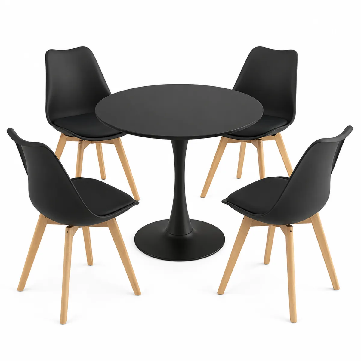 Black Tulip Dining Set - 4 Seater