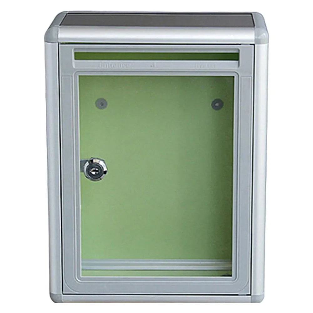 Craft Decor Transparent Lockable Wall Mount Letterbox - 29cm