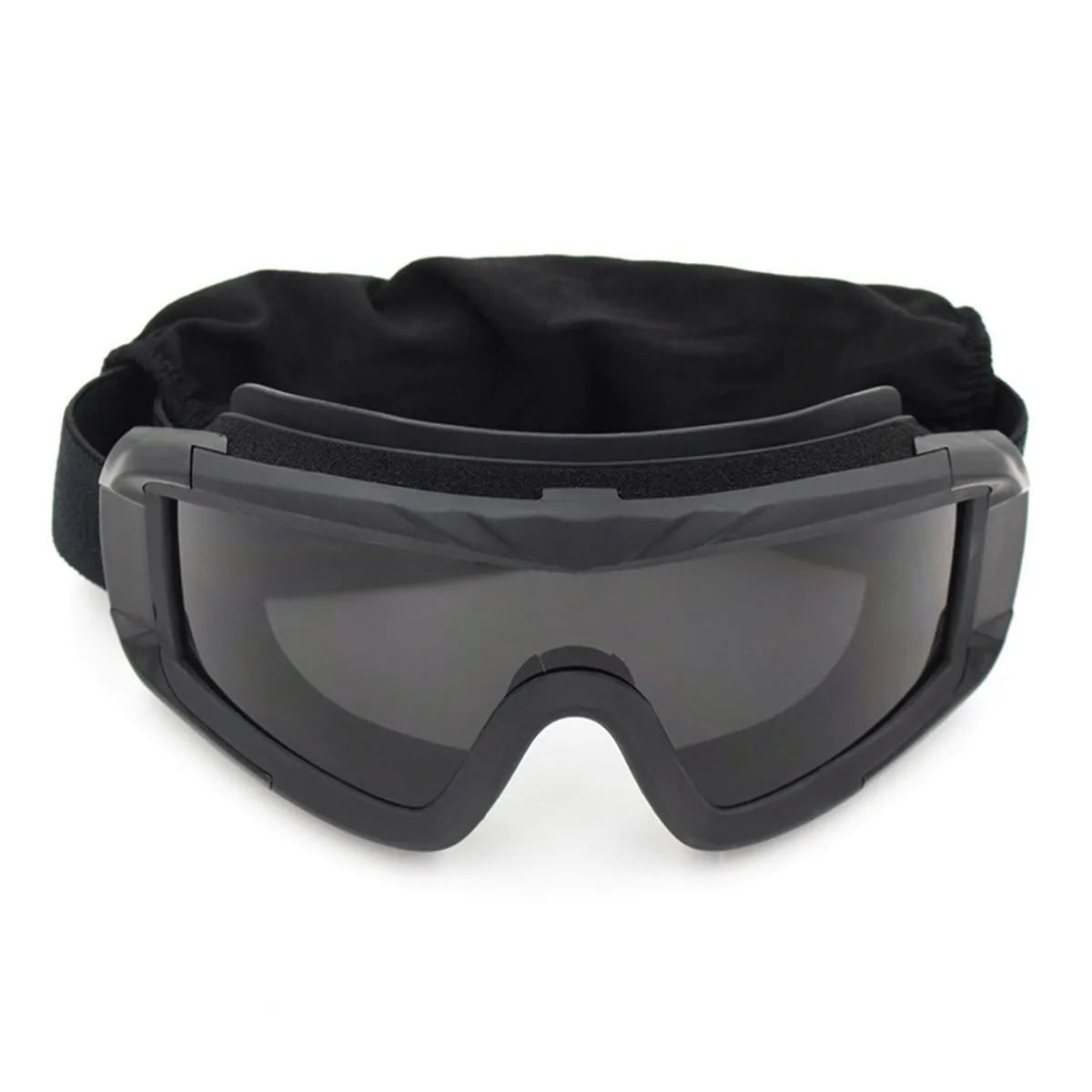Tactical Military Airsoft Goggles with 3 Interchangeable Lens UV Protection - Black