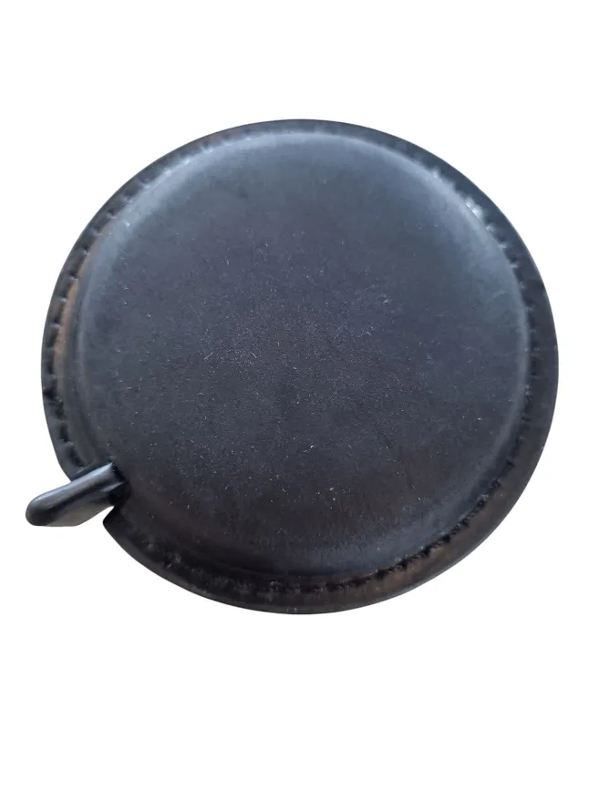 Handcrafted Genuine Leather Mini Tape Measure - 1.5 Meter Length / Black