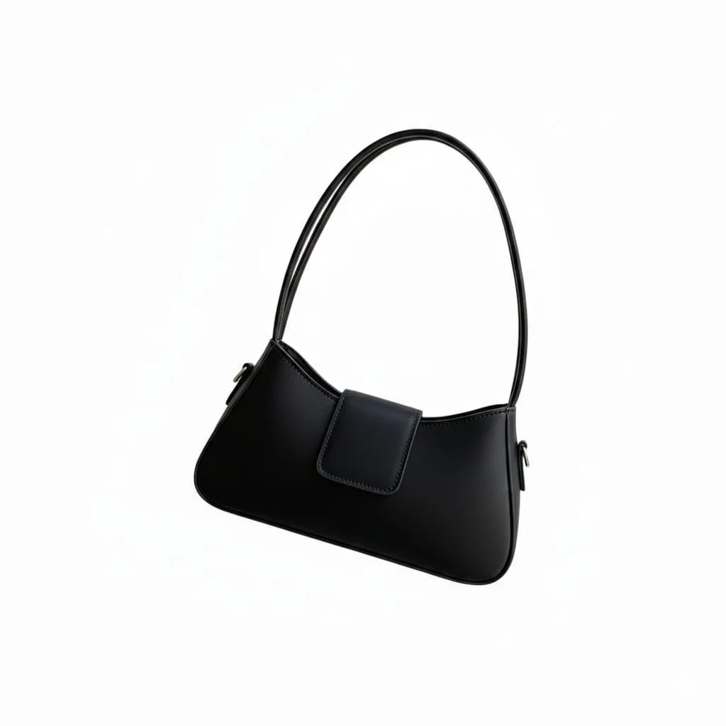 New Solid Color PU Leather Casual Fashion Textured Shoulder Crossbody Bag - Black