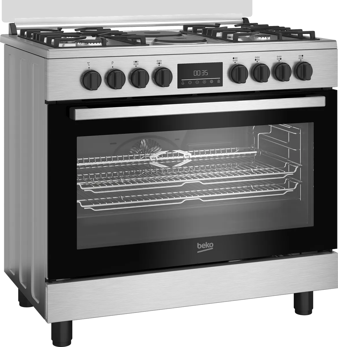 Beko BGM21225EX 90cm Stainless Steel Automatic Gas Stove with Oven