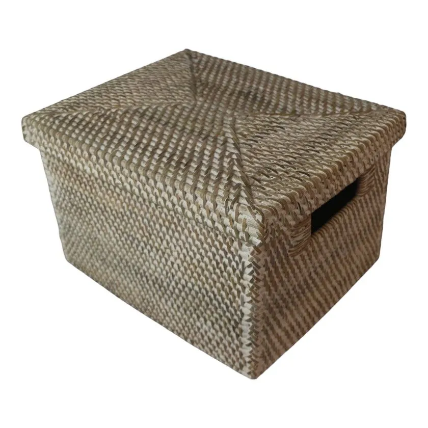 Rattan Lidded Storage Box