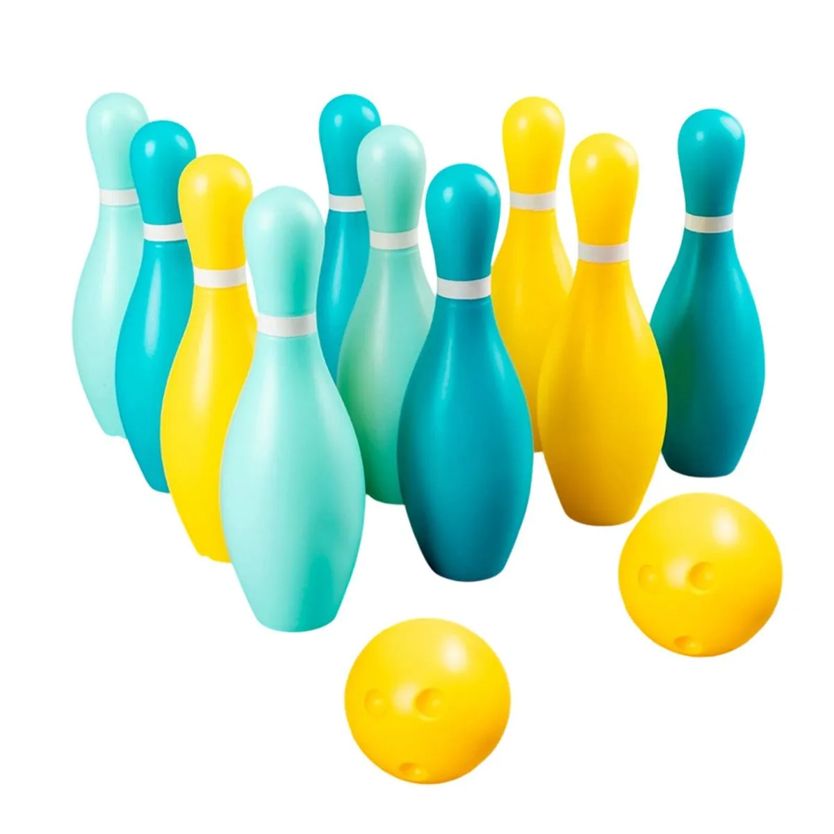Kids Bowling Set Early Development Educational with 10 Pins 2 Ball for Lawn