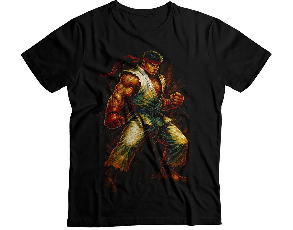 Ryu Street Fighter Martial Arts Graphic T-Shirt