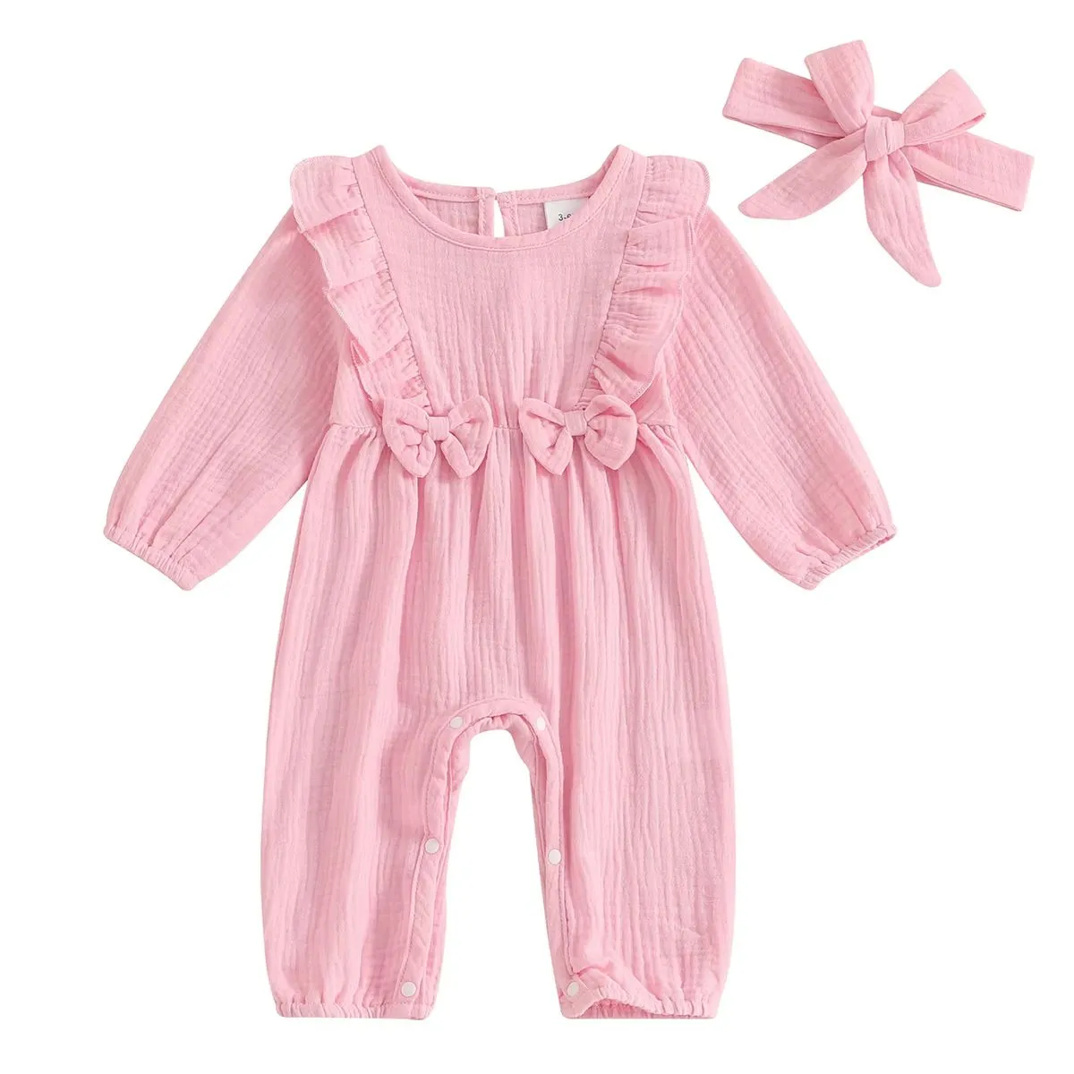 Spring Autumn Bodysuits Infant Baby Girl Jumpsuit Long Sleeve Ruffle Romper