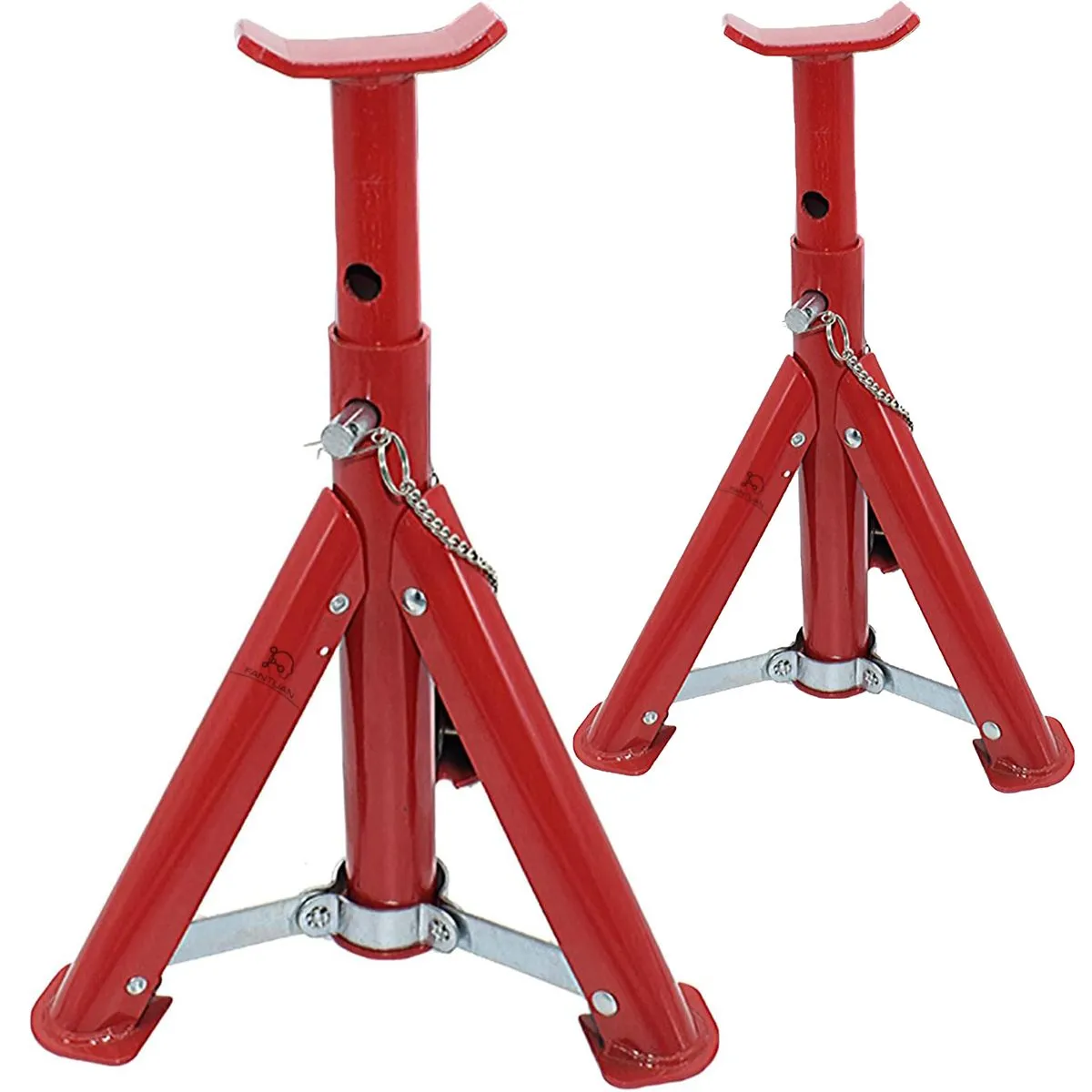 FANTUAN 2-Piece 3-ton Car Axle Jack Stand Adjustable Folding Pipe Jackstand