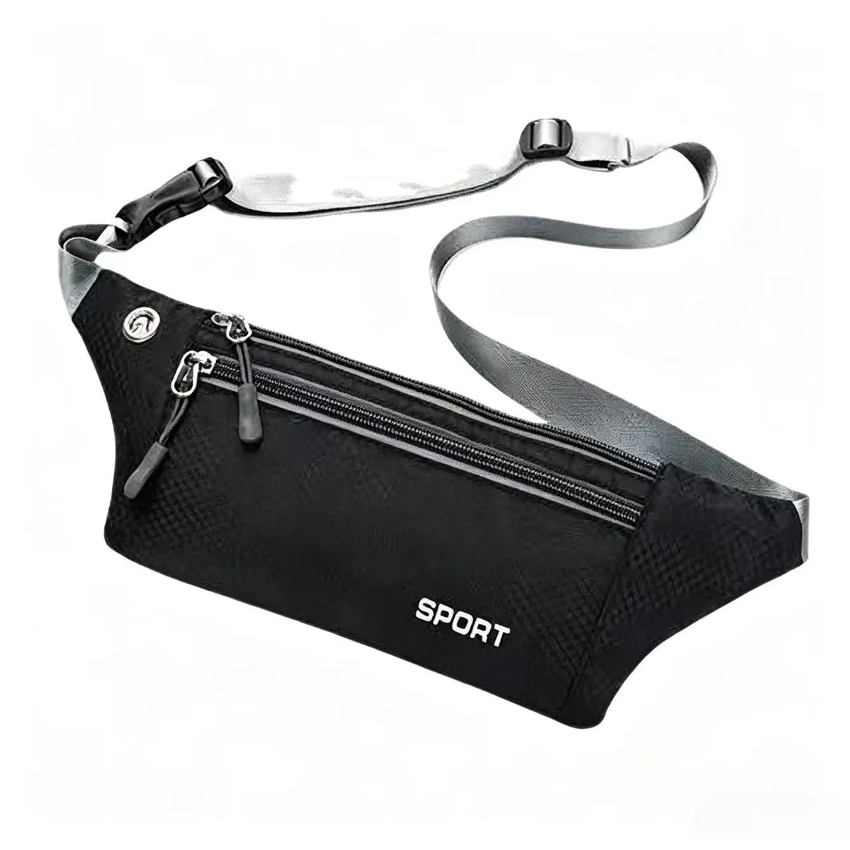 Sports Waist Bag, Water-Resistant Running Fanny Pack, Multi-Pocket Outdoor - Black