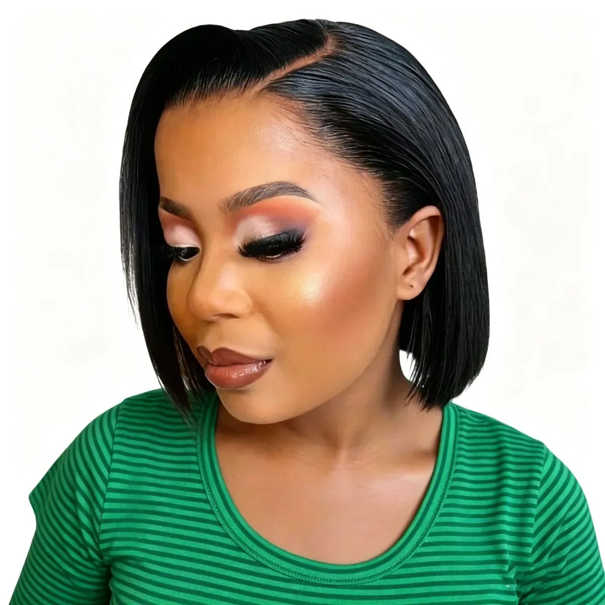 Geebuy Vietnamese Hair Straight Bob Short Wigs 13x4 HD Lace Frontal Wig 8"