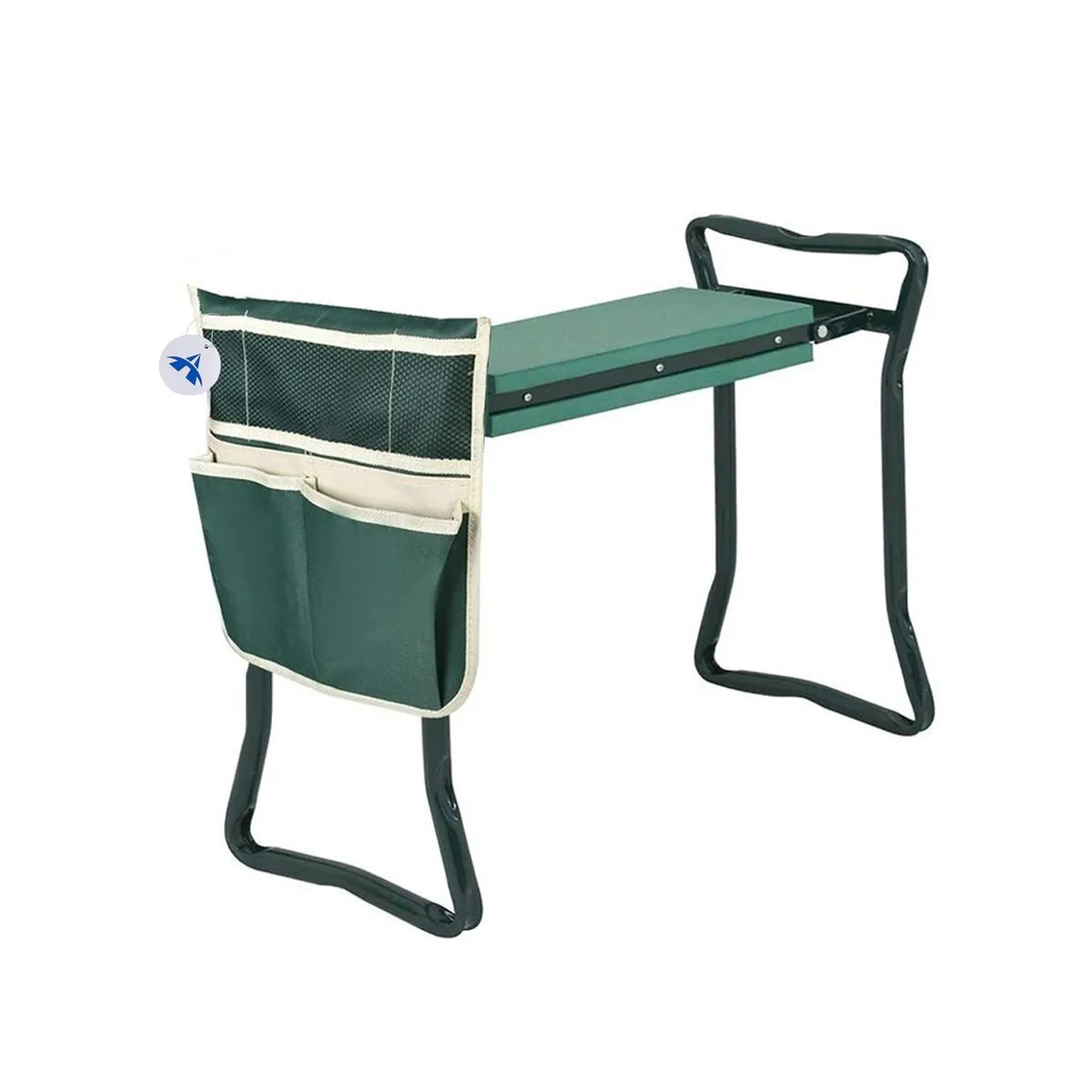 Foldable Garden Kneeler Bench Stool Seat Pad with Tool Pouch