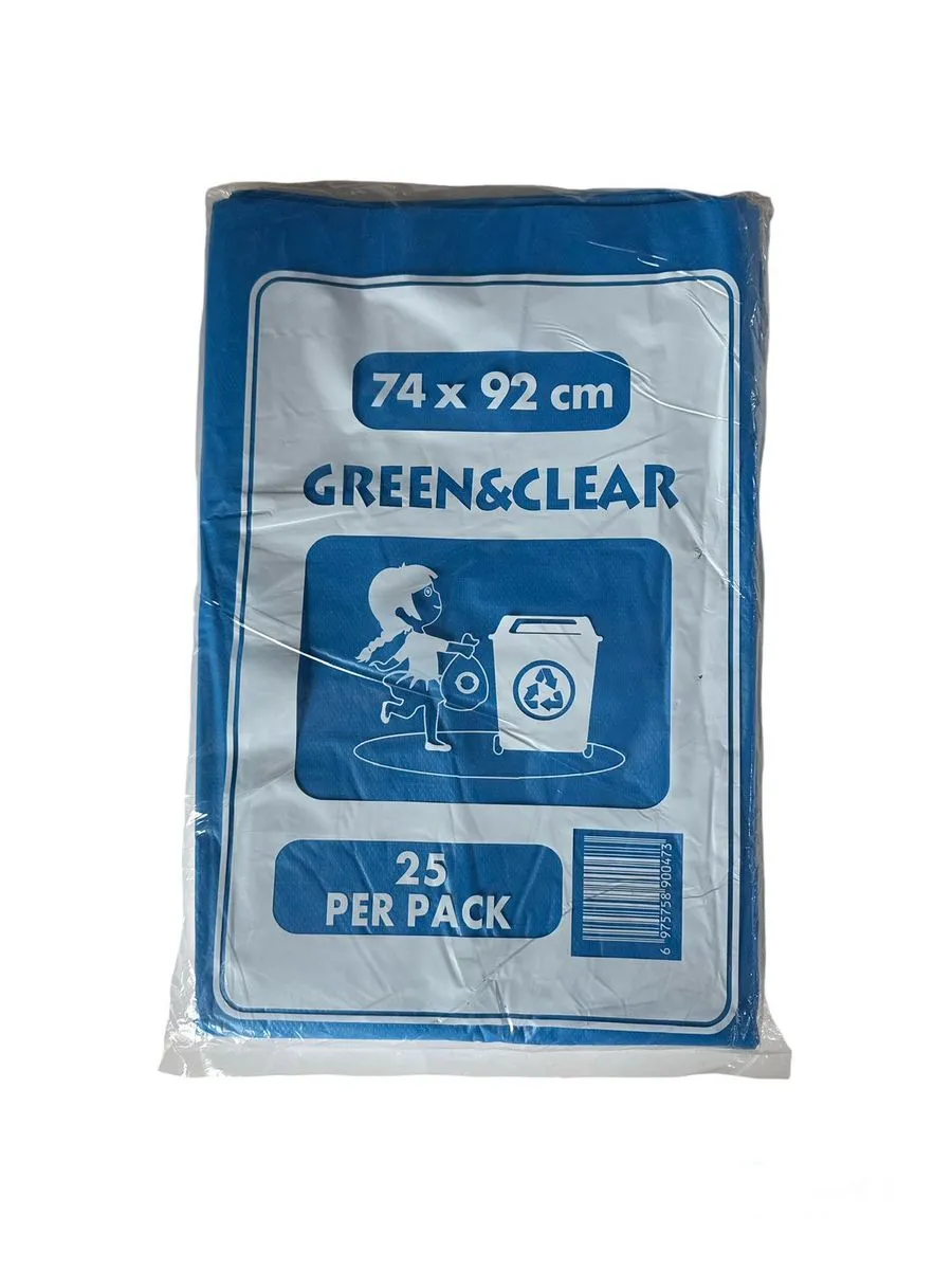 80mic -Heavy Duty Bulk Refuse Bags Blue Set of 4 - 25 Per Pack (100)