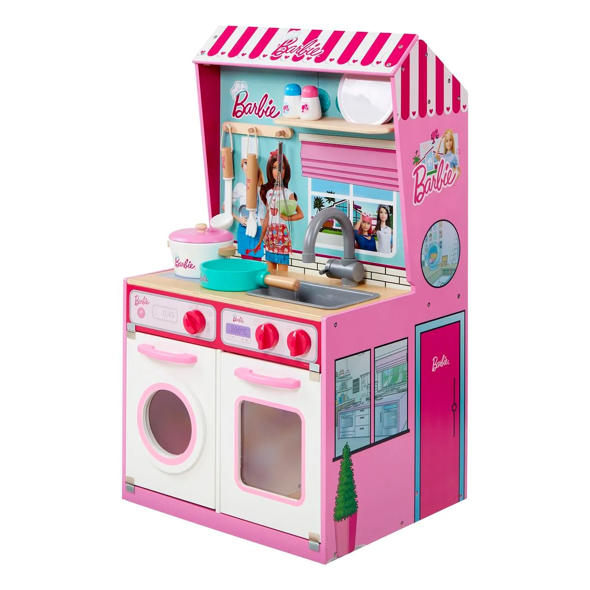 Klein Toys Barbie 2-In-1 Wooden Toy Play Kitchen (85cm Tall)