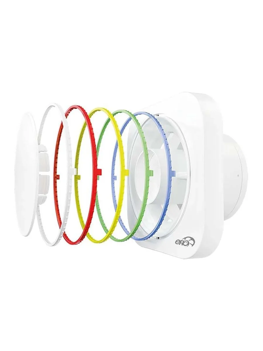Bathroom fan 125mm airflow adjustable with replaceable decorative rings