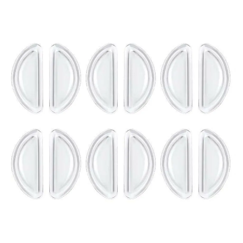 12 Pairs - Nose Pads - Transparent - Pillow type - 1 mm Thick - for Glasses
