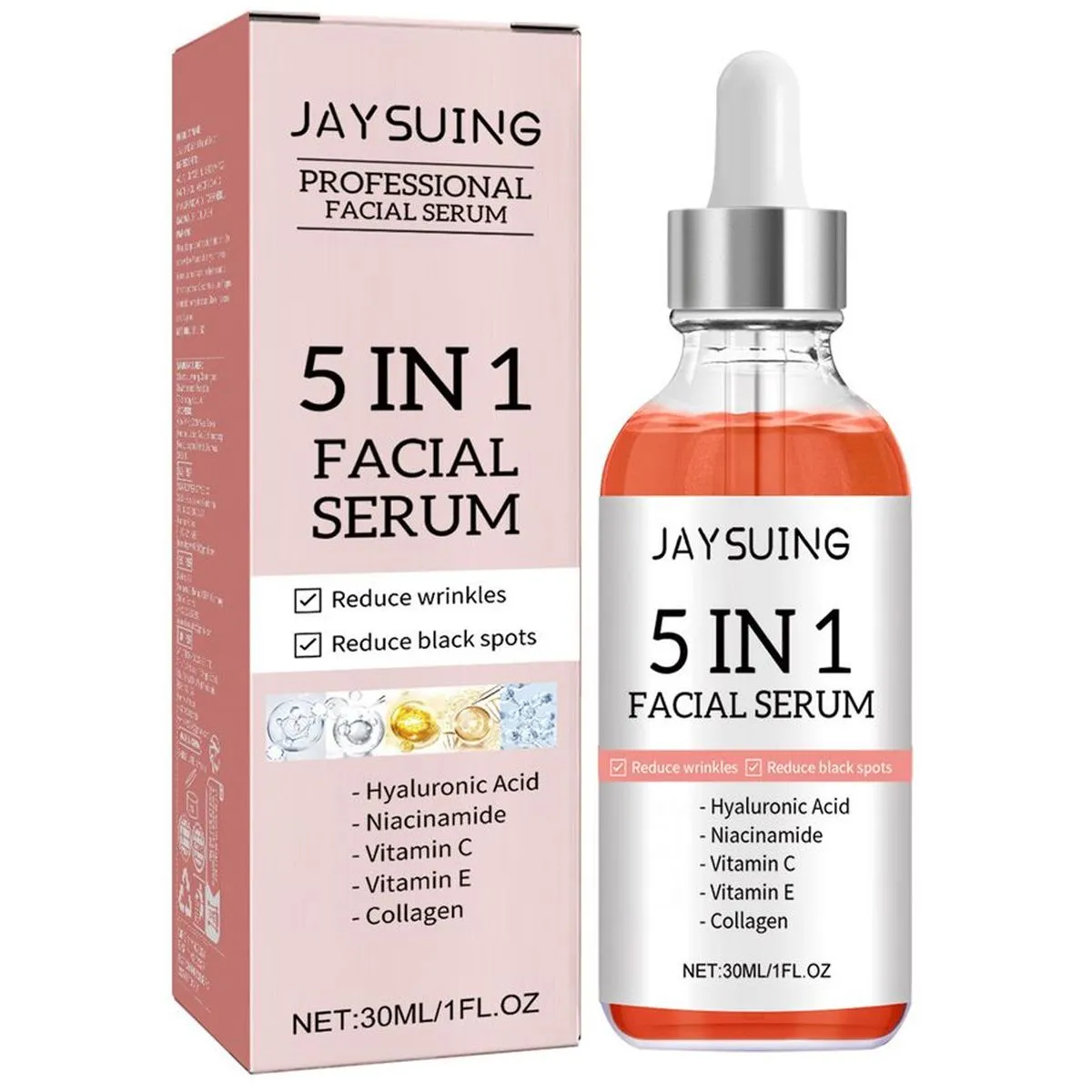 5-in-1 Facial Serum Hydrating Whitening Anti Aging & Acne & Wrinkle 30ml