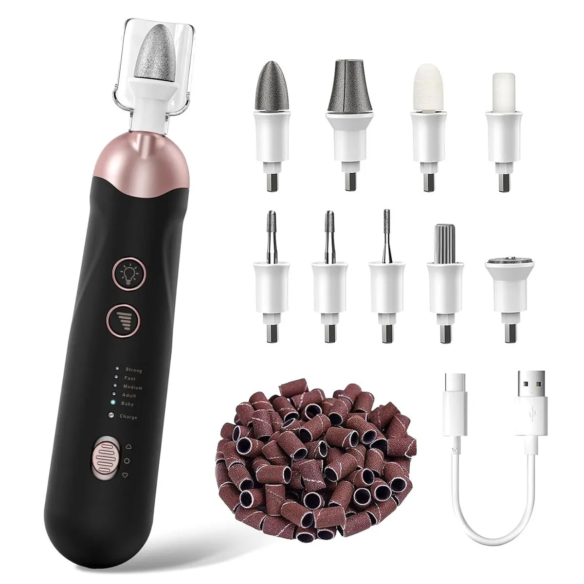 Professional Manicure Pedicure Kit, Cordless Electric Nail File Set