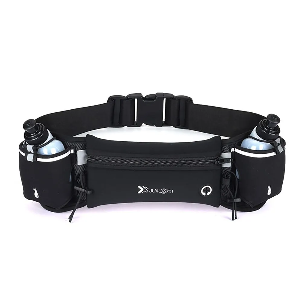 Fanny Running Pack Running Water Waist Belt with Bottles - Black