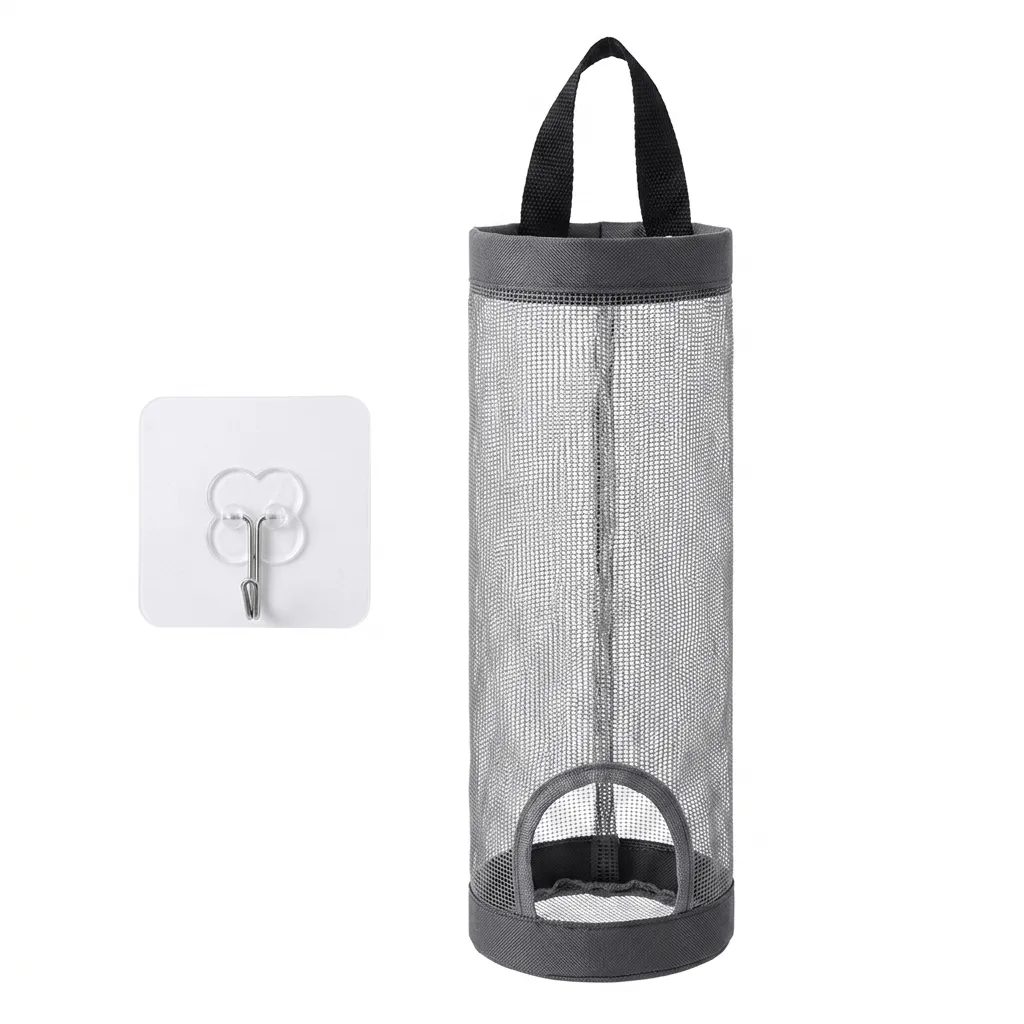3 Pack - Durable Mesh Hanging Bag Storage Holder - Grey