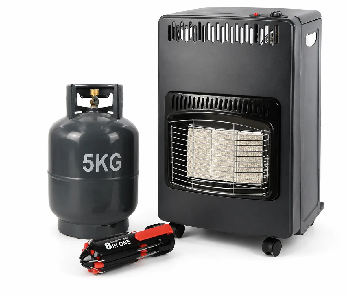 Gorah Portable Gas Heater with 5kg Gas Cylinder & 8in1 Pocket Screwdriver