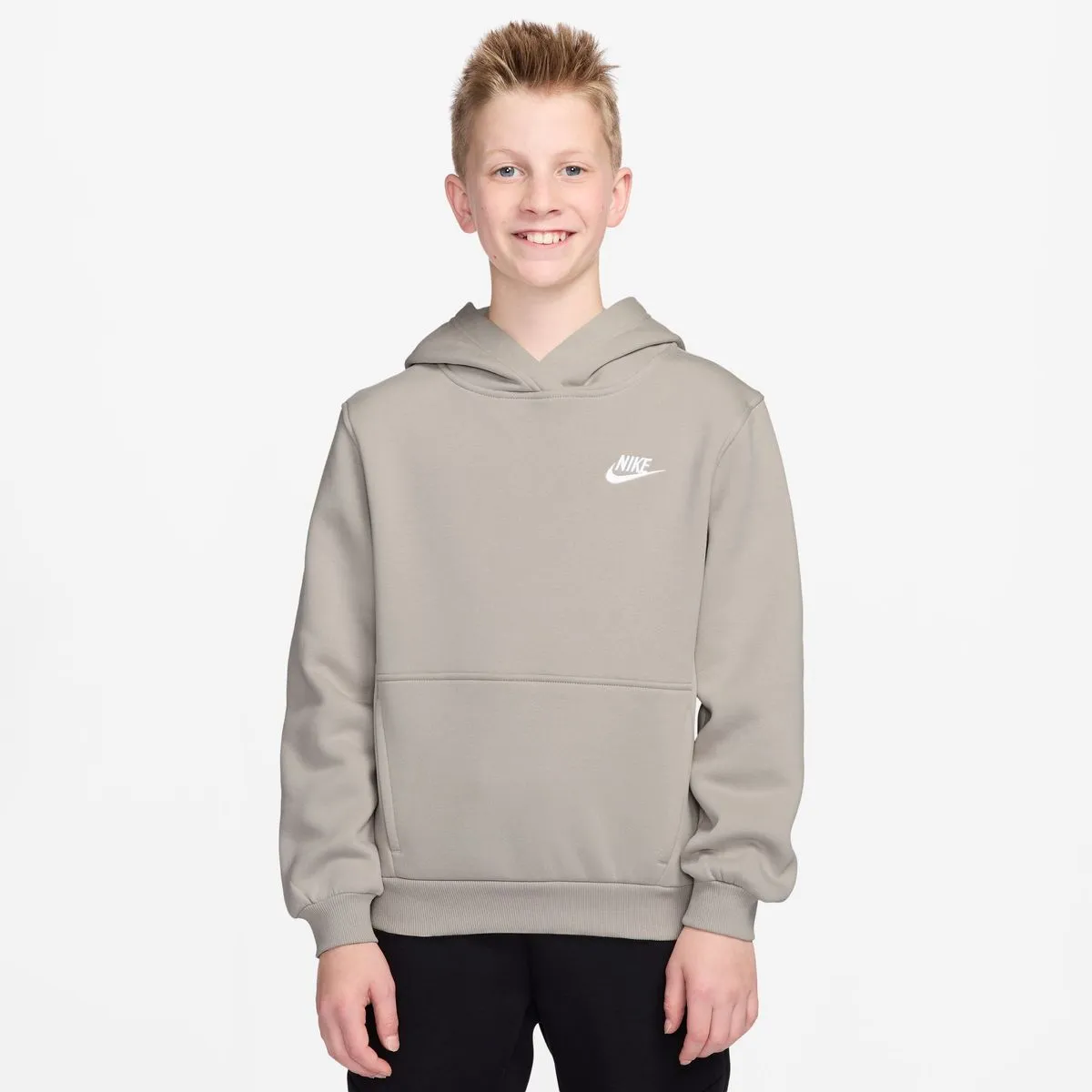 Nike Big Kids' Sportswear Club Fleece Pullover Hoodie - Cream II/White