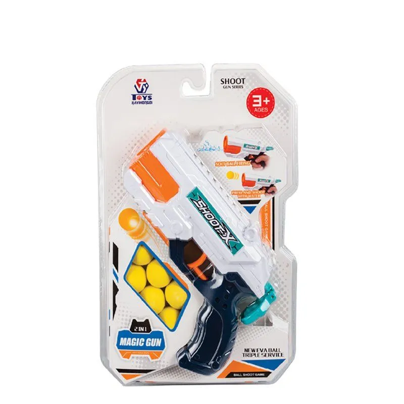 Water Gun - Outdoor Toys - Magic Gun - Foam Balls - 2 in 1 - 7 Piece